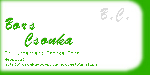 bors csonka business card